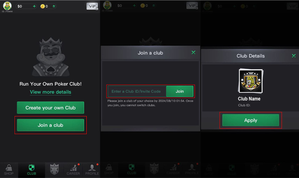 how to joun the club kkpoker